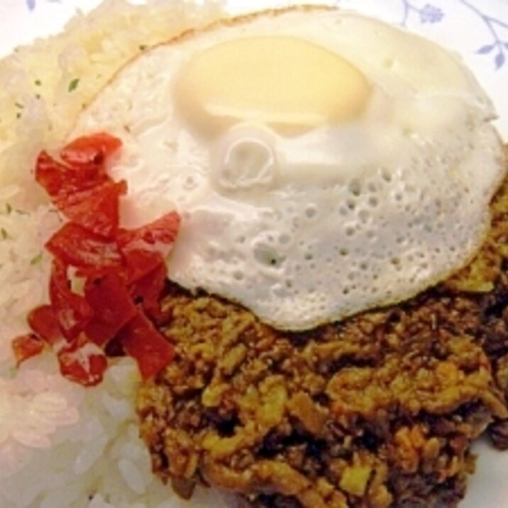 残りカレーと半端野菜でキーマカレー風♪